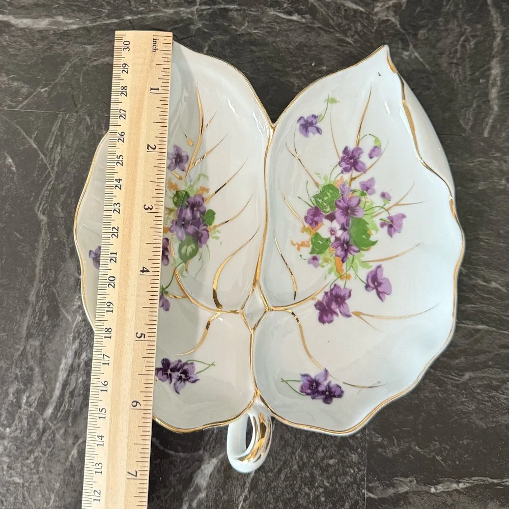 NORCREST Fine China Leaf Dish “Sweet Violet